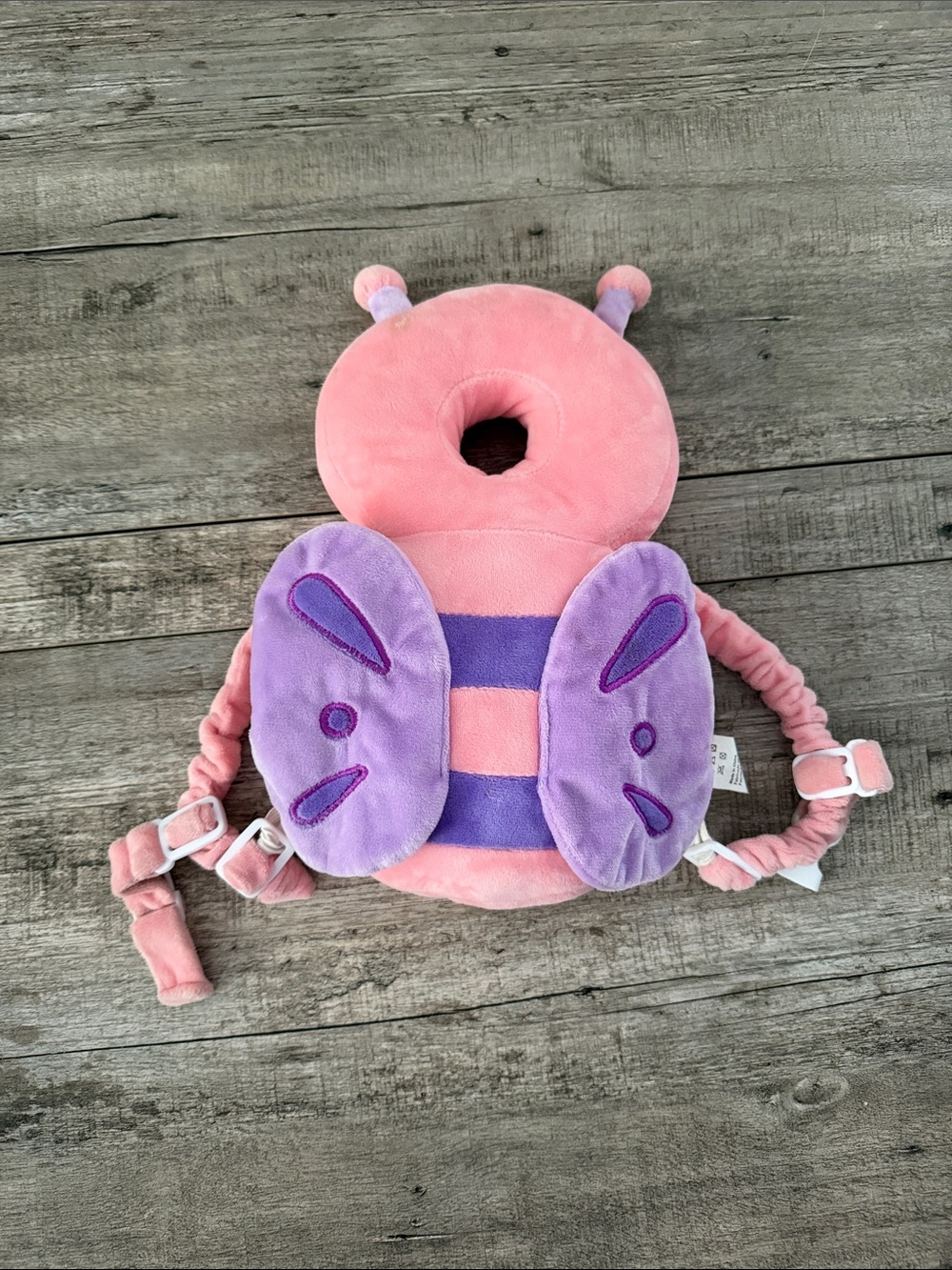 Plush Pink and Purple Butterfly Head Protection Pillow
